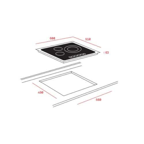 Bếp điện Teka TB 6310 4 Kích thước của Bếp điện Teka TB 6310
