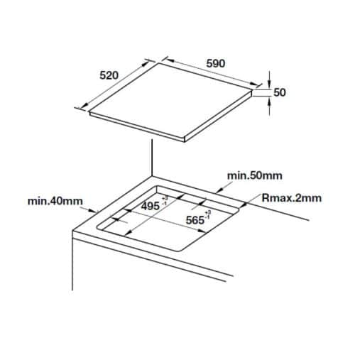 Kích thước bếp từ Hafele HC-IF60A 536.01.871