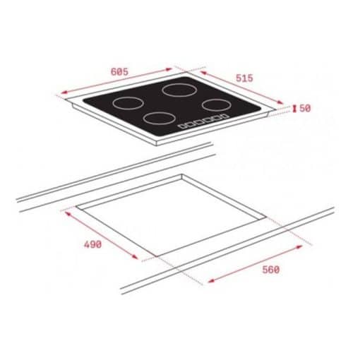 Kích thước của Bếp từ TEKA ITC 64630 BK MST