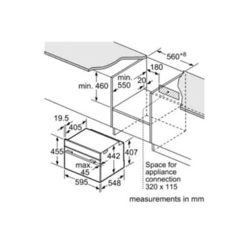 Lò nướng kết hợp hấp Bosch CSG656RS1 7 Kích thước lò nướng kết hợp hấp Bosch CSG656RS1