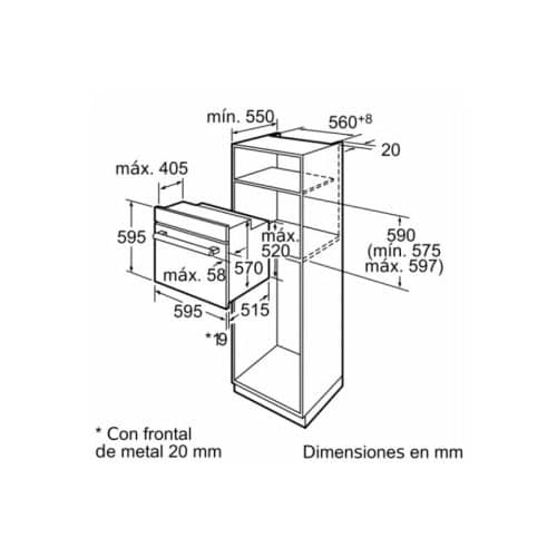 Lò nướng Bosch HBA21B250E 4 Kích thước lò nướng Bosch HBA21B250E