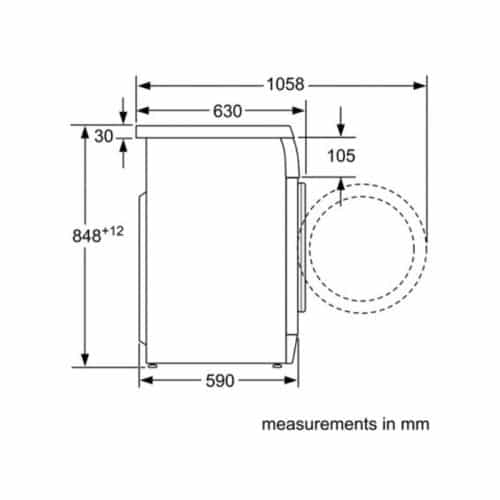 Kích thước máy giặt Bosch WAP20160SG