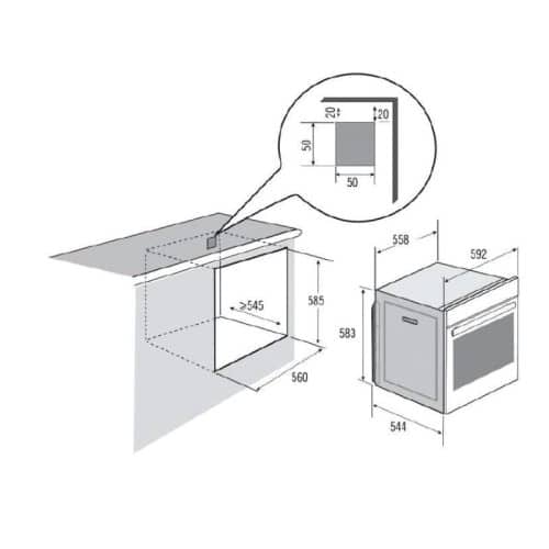 Kích thước lò nướng Brandt BXE5532X