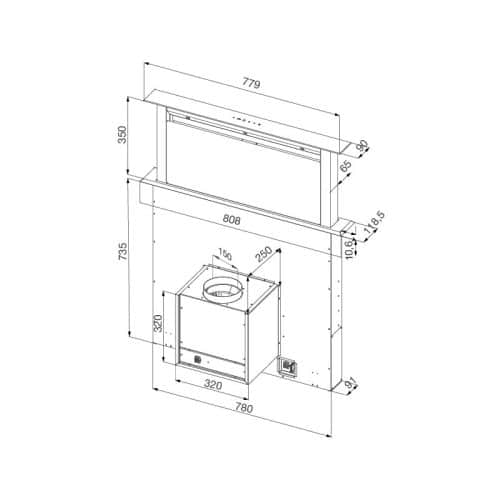 Kích thước máy Hút Mùi Malloca K-3410DR