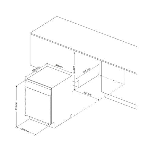 Máy rửa bát Malloca WQP12-J7713FB