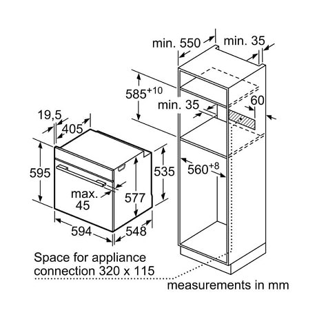 thông số kỹ thuật của Lò nướng Bosch HBG634BB1B