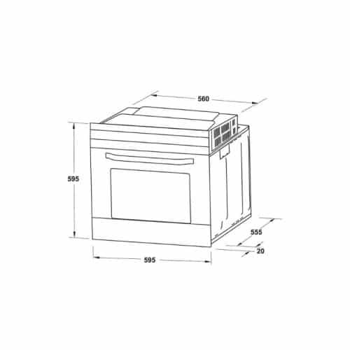 Lò nướng Hafele HO-4KT70A 538.61.442 6 Kích thước lò nướng Hafele HO-4KT70A 538.61.442