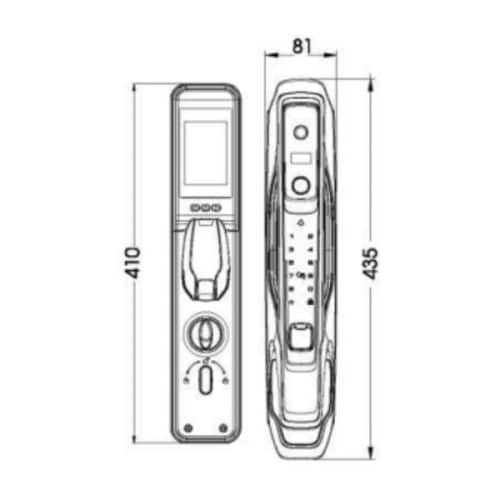 Kích thước của Khóa cửa thông minh nhận diện khuôn mặt FACE ID-3D Demax SL968 GS