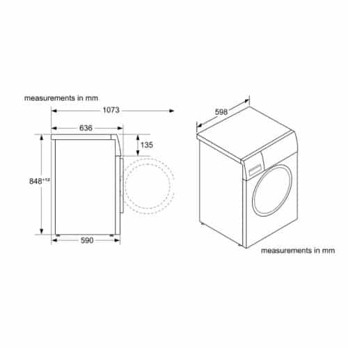 Kích thước máy giặt quần áo Bosch WGG254A0SG