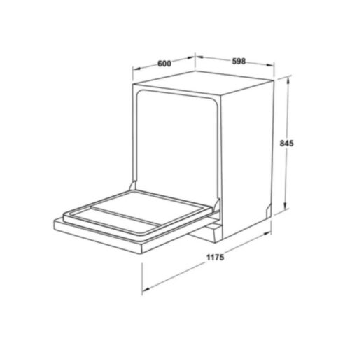 Kích thước máy rửa chén độc lập Hafele HDW-F60EB 538.21.310 14 bộ