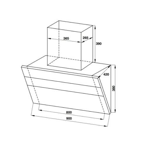 kích thước của máy hút mùi Hafele HC-H902WC 533.83.655