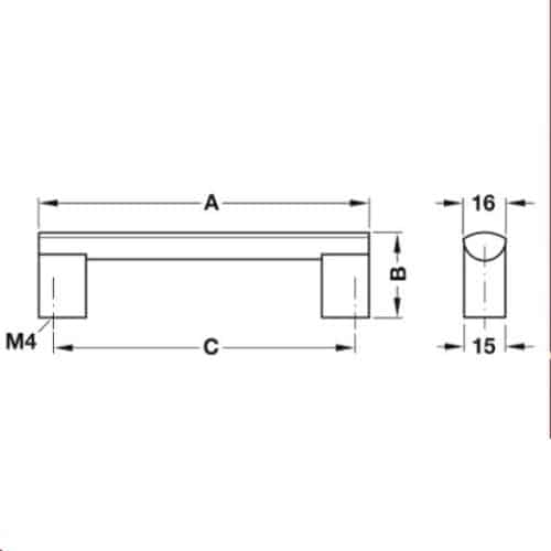 Tay Nắm Nhôm 140mm Hafele 110.74.922