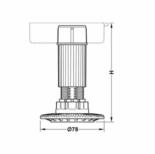637.76.353_1 Chân Tủ Có Điều Chỉnh Chiều Cao H100mm Hafele 637.76.353