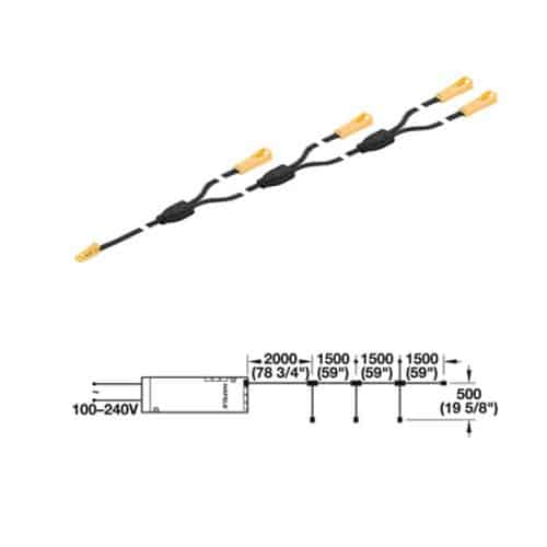 Dây nối chia 4 đèn 12V Hafele 833.74.773