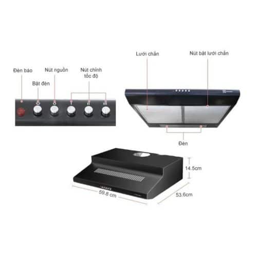 thông số kỹ thuật của Máy hút mùi Electrolux EFT6510K