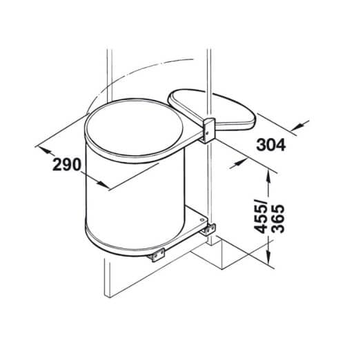 Thùng rác gắn cửa màu trắng Hafele 502.12.729 15L 3 phu kien nha bep 502 12 729 1