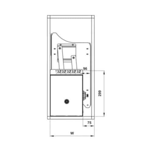 Rổ bát đĩa di động lướt dẹt Lento Hafele 504.76.014 Inox 304 3 Kích thước của Rổ bát đĩa di động lướt dẹt Lento Hafele 504.76.014 Inox 304