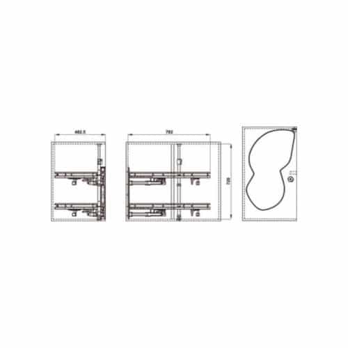 Bộ rổ góc Hafele Olla Move 541.01.814 (trái)