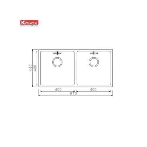 Thiết kế của Chậu rửa bát Konox Undermount CUBE 8744DU