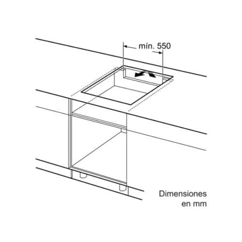 Kích thước lắp bếp từ Bosch Balay 3EB965LU
