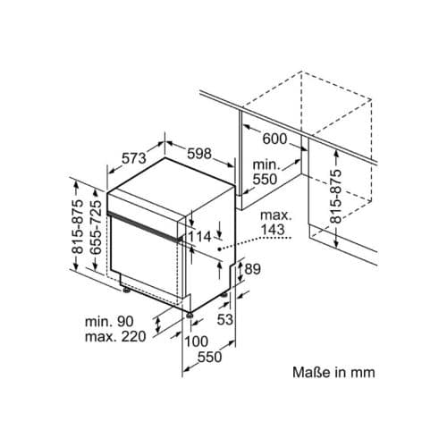 Kích thước máy rửa bát Bosch SMI6ECS57E
