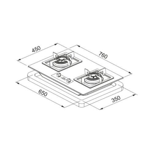 Bếp gas âm tủ FRANKE FS7226 106.0534.899 3 kich thuoc bep gas am tu franke fs7226 106 0534 899